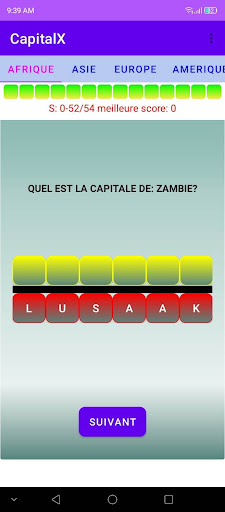 Android application World's capitals screenshort