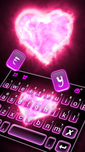 Pink Neon Heart 2 Keyboard The Screen 2