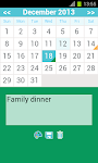 screenshot of monthly calendar app