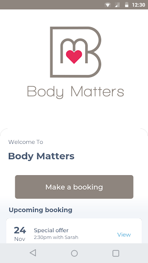 Android application Body Matters screenshort