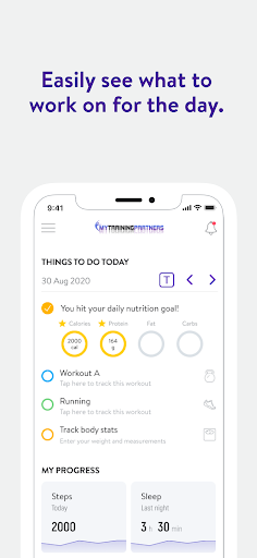 My Training Partners Screen 2