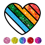 Cover Image of Download Glitter Heart Love Coloring  APK