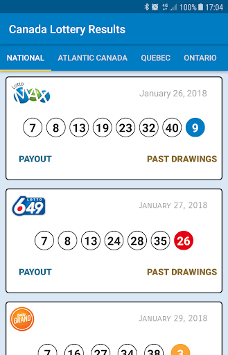 Android application Canada Lottery Results screenshort
