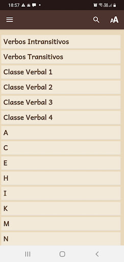 Android application Conjugação de Verbos Wai Wai screenshort