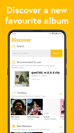 Screenshot of Rate Music - Album Reviews