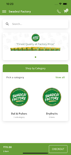 Android application Swadesi Factory screenshort