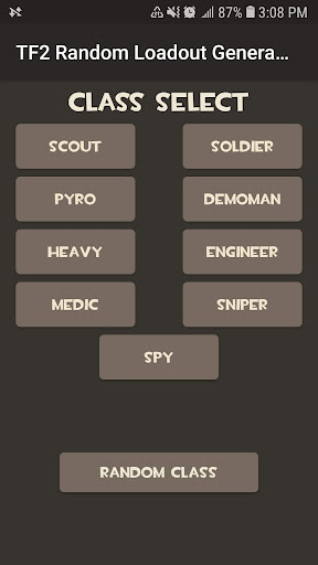 Android application Random Loadout Generator - TF2 screenshort