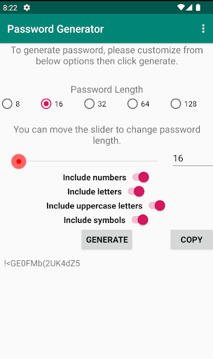 Password Generator Screen 2