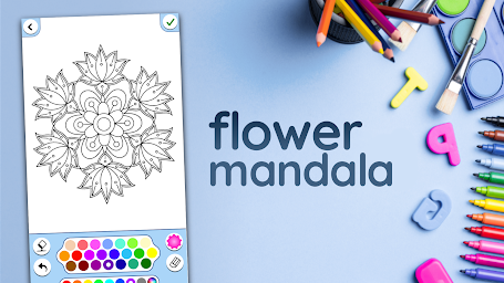 Flowers Mandala coloring book