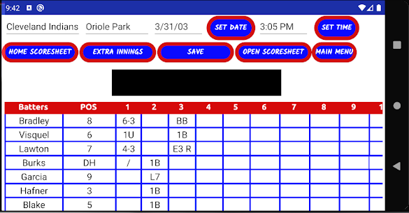 RTI ( Runs Typed In ) Baseball ScoreBook 1