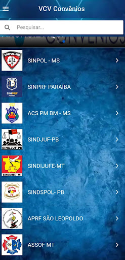 Android application VCV CONVENIOS screenshort