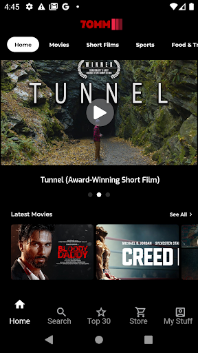 Android application 70mm screenshort