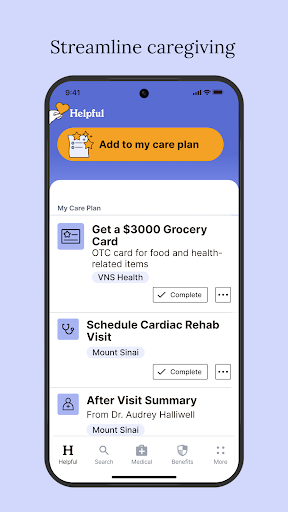 Android application Helpful: Your Caregiving Guide screenshort