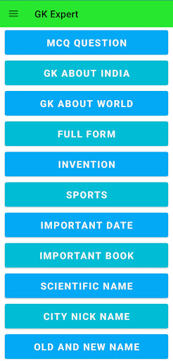Android application GK EXPERT: General Knowledge screenshort