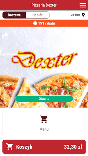 Android application Pizzeria Dexter screenshort