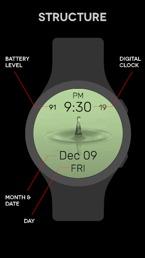 Android application Aqua Watch Face screenshort