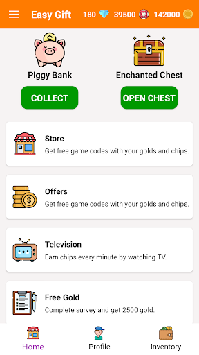 Android application Easy Gift - Earn Game Credits screenshort