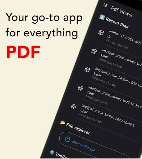 Android application PDF Viewer and Tools screenshort