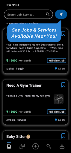 Android application ZANSH: Work & Hire Near You screenshort