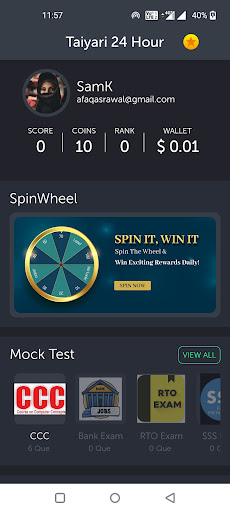 Android application Taiyari 24 Hour - Mock Test screenshort