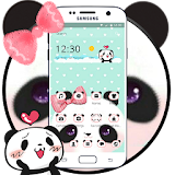 Green Cute Panda Bowknot Theme icon