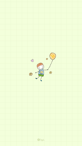 Android application 카카오톡 테마 - 아이들연필낙서_옐로그린 (카톡테마) screenshort