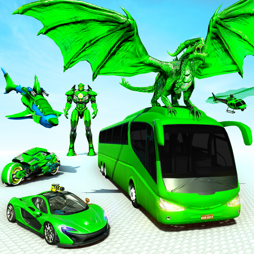 Flying Bus Robot Car Transform  Icon