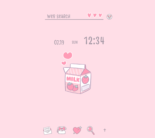 Android application Hearty Milk Theme +HOME screenshort