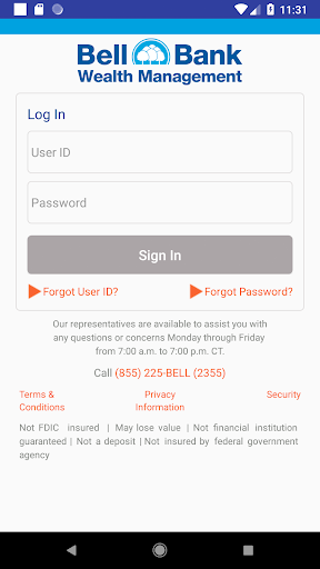Android application Bell Bank Retirement Mobile screenshort