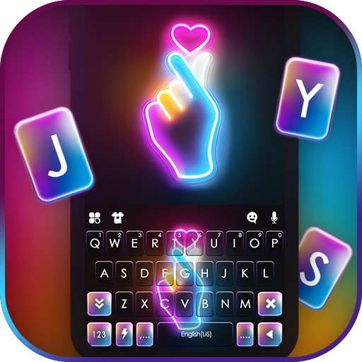 Neon Light Heart Keyboard Back for  Android – Latest Version & Features app icon