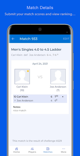 iTennisLadder Screen 3