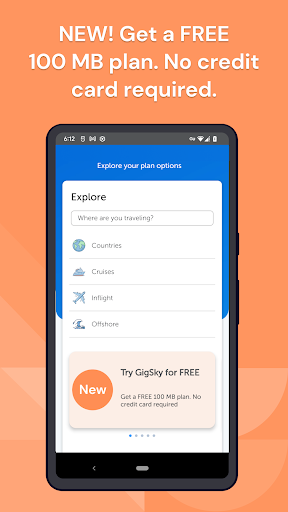 Android application GigSky: Buy eSIM Online screenshort