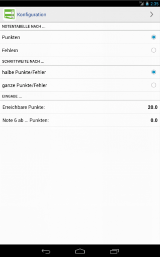 Android application Notentabelle für Lehrkräfte screenshort