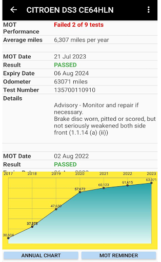 MOT History ROAD TAX Car Check Screen 3