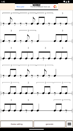 Hatsumi-Rhythm score generator Screen 2