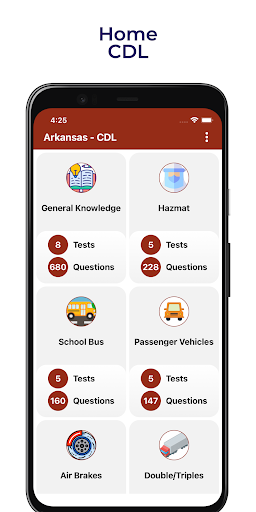 Android application Arkansas AR CDL Practice Test screenshort