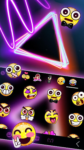Neon Triangle Keyboard Theme Screen 3