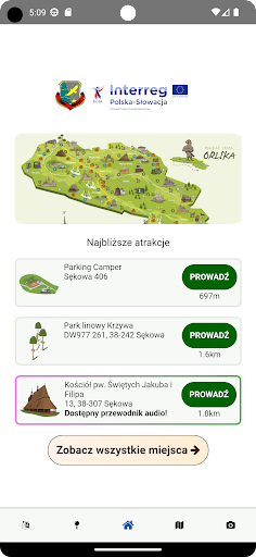 Android application Sękowa – tourist attractions screenshort