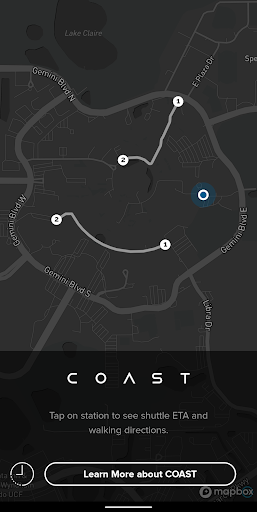 Android application COAST Shuttles screenshort