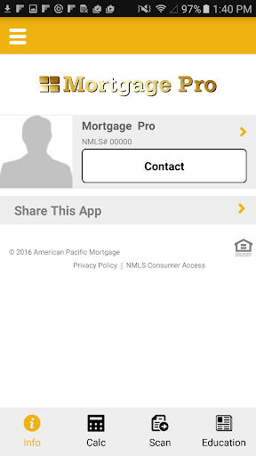 Android application Mortgage Pro screenshort