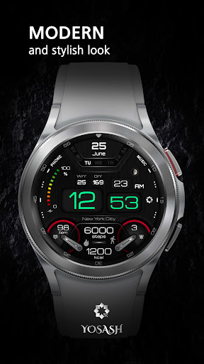W300 Digital Watch Face YOSASH screenshot 2