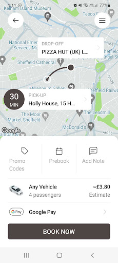 A2B Taxis Sheffield Screen 3