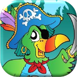 Pirate Parrot. Treasure hunt icon