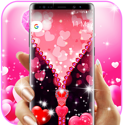 Love zipper lock screen logo
