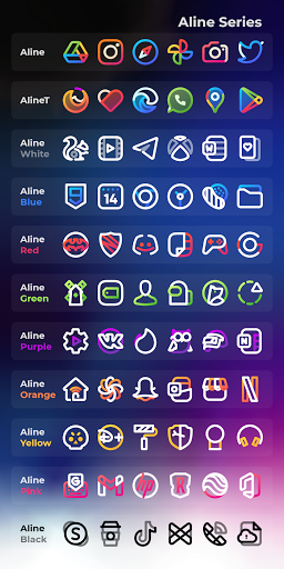Aline Pink: linear icon pack