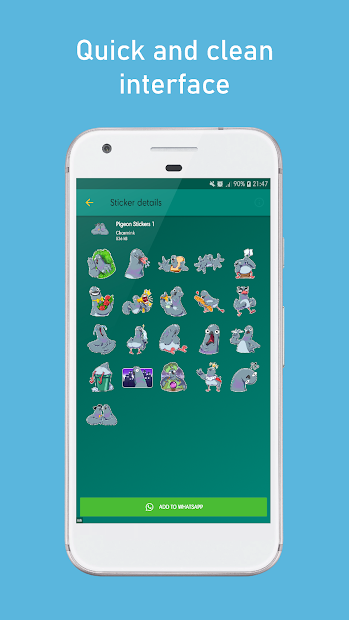 Screenshot 4 Pigeon Stickers WAStickerApps android