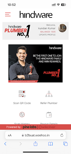 Hindware Plumber App Lite Screen 2