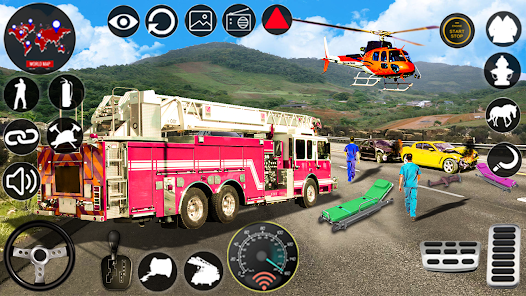Fire Truck Games- Truck Sim 1.02 APK + Mod (Unlimited money) إلى عن على ذكري المظهر