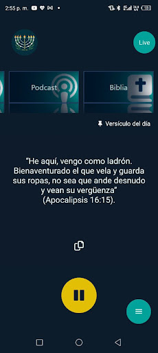 Android application Yeshua Radio Internacional screenshort