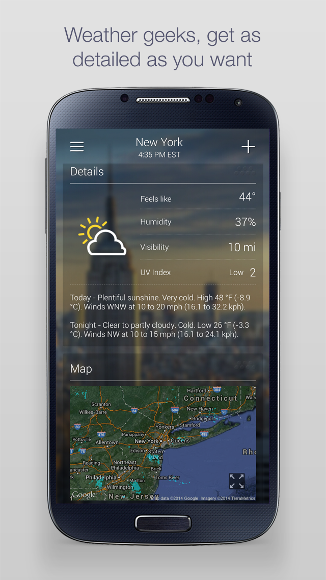 Android application Yahoo Weather screenshort